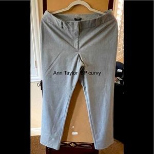 Ann Taylor 6P curvy pant, grey pinstripe